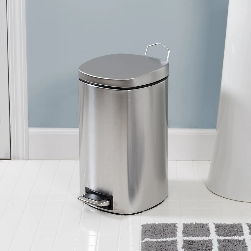 Honey Can Do 12-Liter Stainless Steel Step Trash Can