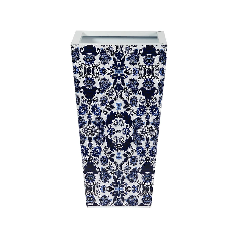 18" Oriental Blue and White Classic Metal Planter