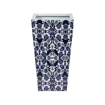 18" Oriental Blue and White Classic Metal Planter