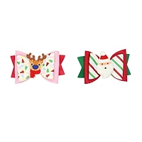 Santa & Reindeer Bow Hair Clips by Creatology™