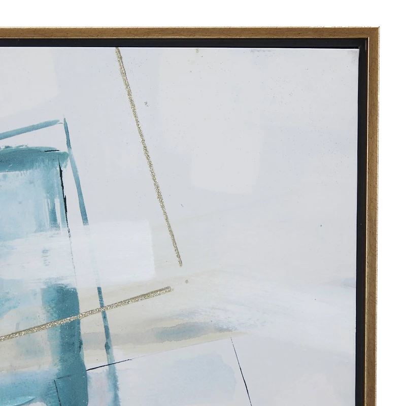 White Wood Modern Framed Wall Art 39" x 30" x 1"