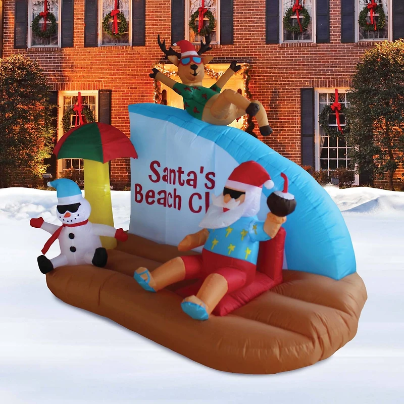 7ft. Inflatable Santa's Beach Club