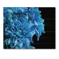 Designart - Detail of Blue Flowers On Black I