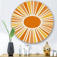 Designart - Minimalist Bright Shining Orange Sun Rays I