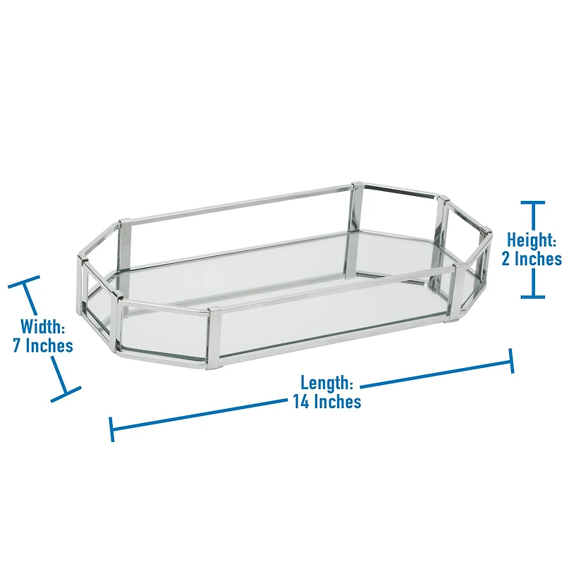 Home Details Octangular Mirrored Vanity Tray