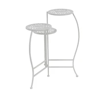 White Metal Traditional Plantstand Set