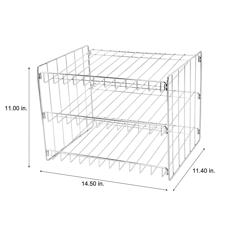 Kitchen Details 3-Tier Chrome Can Storage Organizer Rack