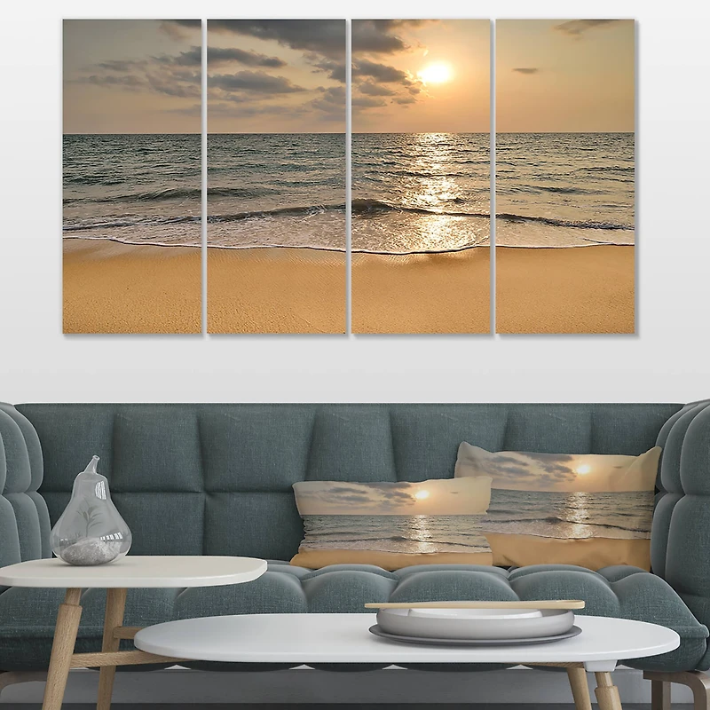 Designart - Dark Tropical Sand Beach at Sunset