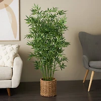 40" Natural Green Foliage Plant in Brown Seagrass Pot