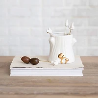 Hello Honey® White & Gold Forest Icon Appetizer Picks with Stump Holder Set
