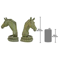 9.5" Equestrian Elegance Metal Sculptural Bookend Set