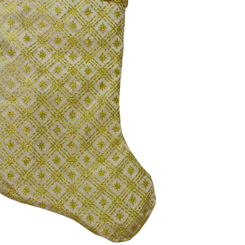 20.5" Gold Glitter Star Christmas Stocking
