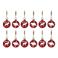 Metal Cut Out Bear & Moose Ornament Set