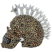 Design Toscano 5.5" Gear Head Nuts & Bolts Motor Skull Statue