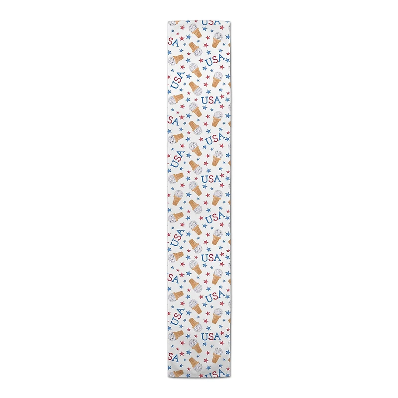 USA Sprinkles Stars Pattern Poly Twill Table Runner
