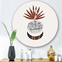 Designart - Moon and Sun Shapes In Retro Terracotta Tones II