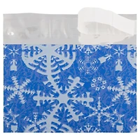 JAM Paper 5" x 6.125" Blue with White Snowflakes Premium Foil Envelopes