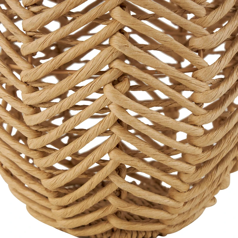 17" Brown Seagrass Handmade Woven Vase