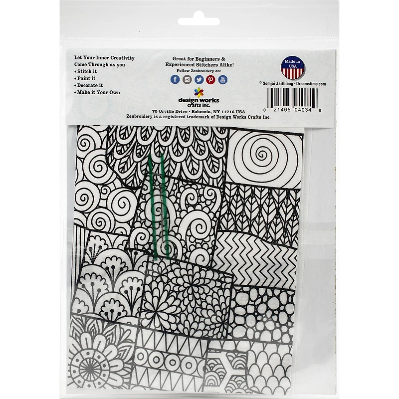 Design Works® Zenbroidery™ U.S.A. Map Stamped Embroidery Kit