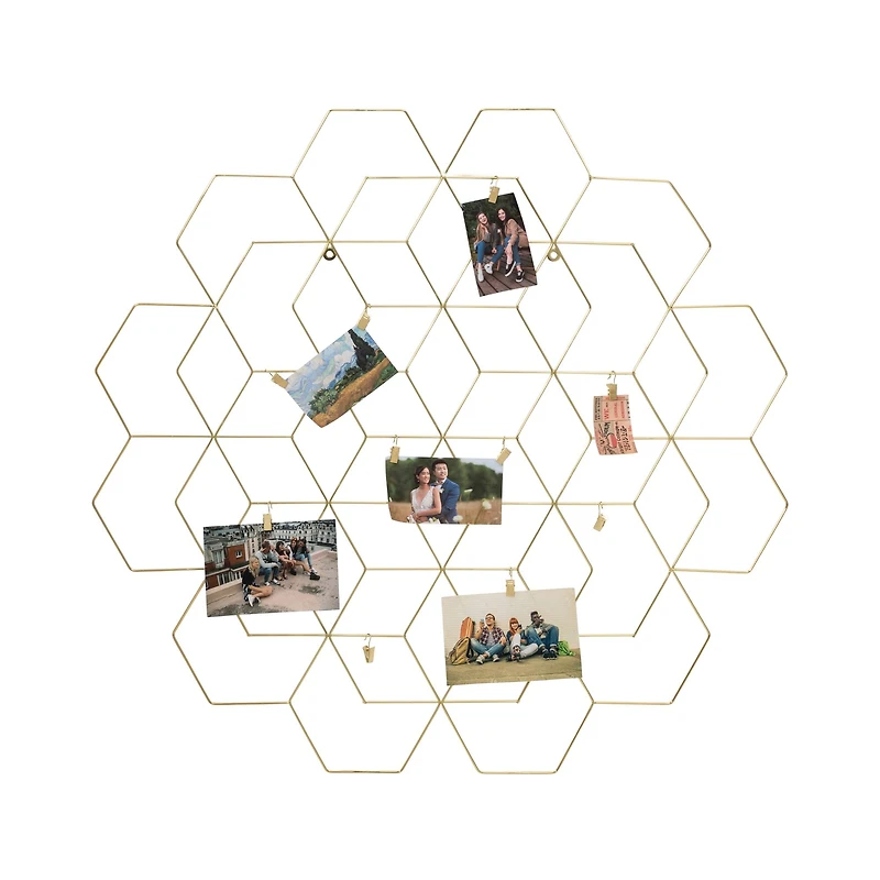 Honey Can Do Gold Hanging Photo Display Holder with Clips