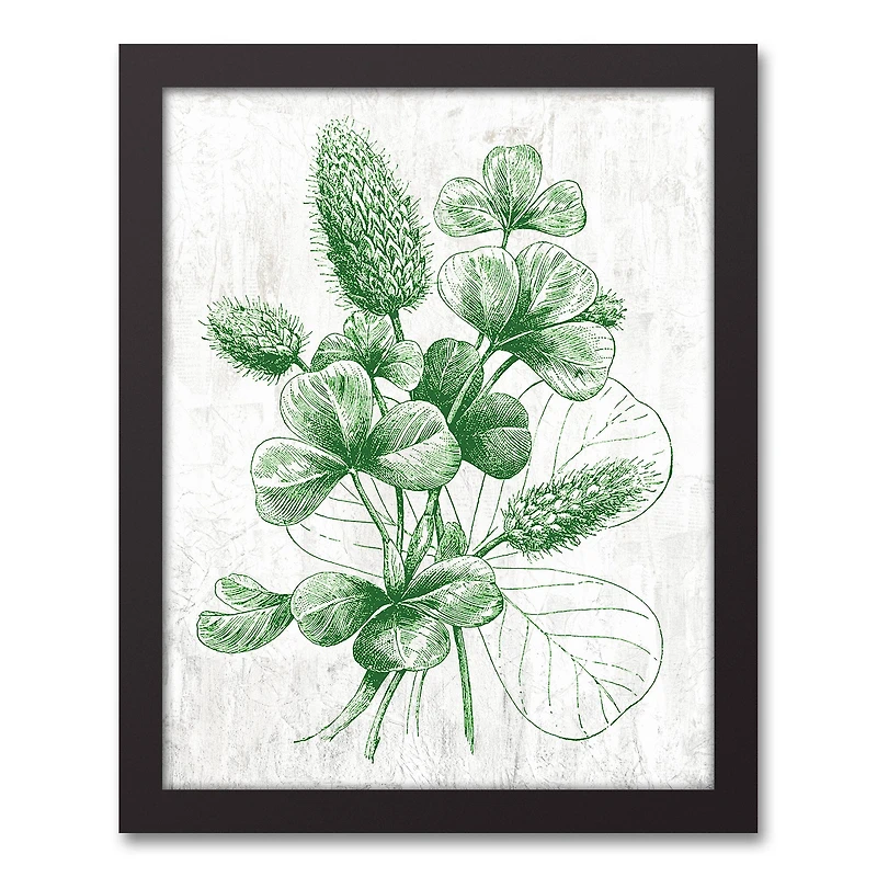 Clover Graphic Botanical Black Framed Canvas