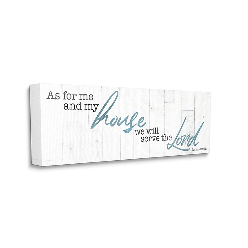 Stupell Industries Our House Serves the Lord Phrase Rustic Faith Canvas Wall Art