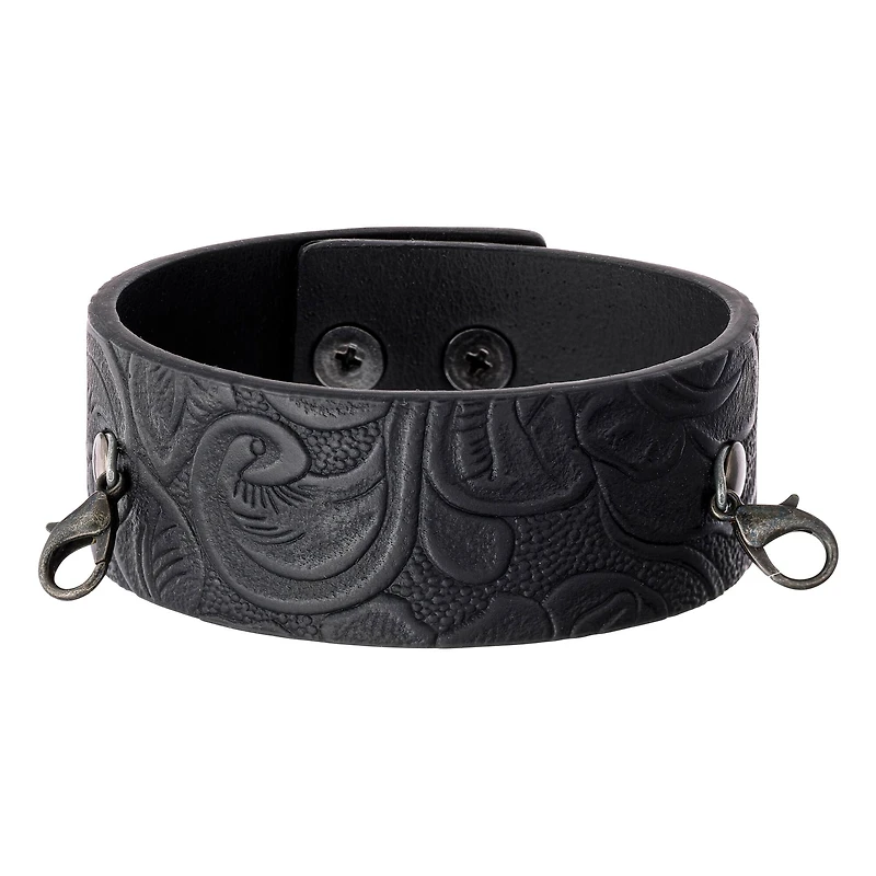 Embossed Black Faux Leather Bracelet by Bead Landing™