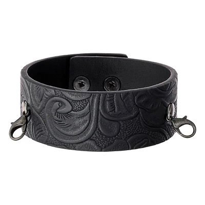 Embossed Black Faux Leather Bracelet by Bead Landing™