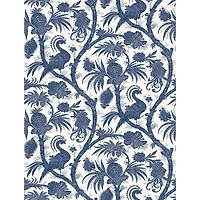 Scalamandre Indigo Balinese Peacock Peel & Stick Wallpaper