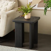 20" Black Handmade Side End Accent Table with Square Tabletop