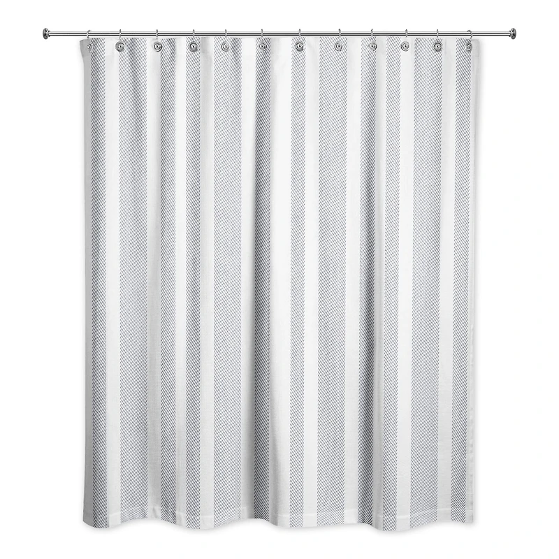 Textured Blue Stripes 71" x 74" Shower Curtain