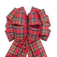 20.5" Red Tartan Plaid Tree Bow by Celebrate It®