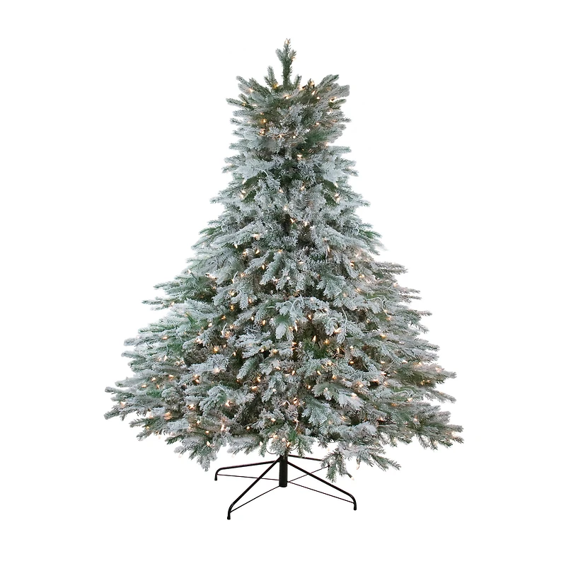 6.5ft. Pre-Lit Real Touch™️ Flocked Jasper Balsam Fir Artificial Christmas Tree, Clear Lights