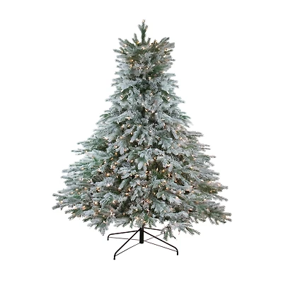 6.5ft. Pre-Lit Real Touch™️ Flocked Jasper Balsam Fir Artificial Christmas Tree, Clear Lights