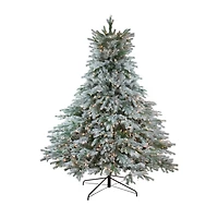6.5ft. Pre-Lit Real Touch™️ Flocked Jasper Balsam Fir Artificial Christmas Tree, Clear Lights