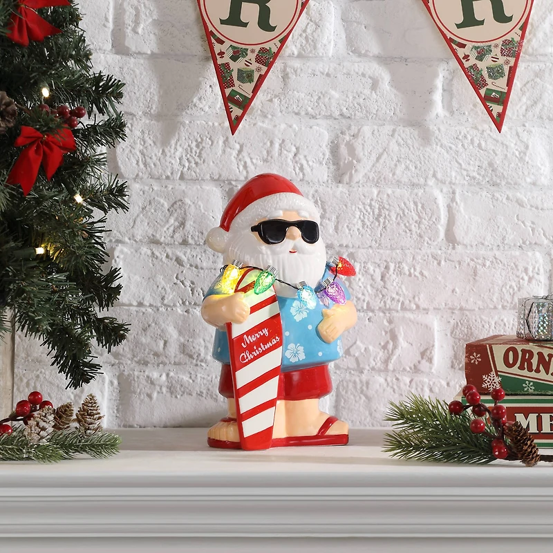 10" Ceramic Beach Santa