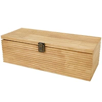 Light Brown Wood Carved Linear Box Set