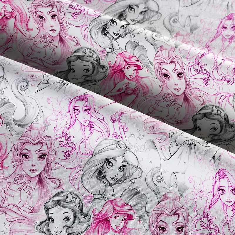 Disney® Princess Pink Sketch Cotton Fabric