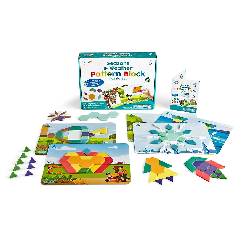 Hand2mind® Seasons & Weather Pattern Block Puzzle Set