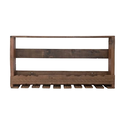 Hello Honey® 36" Reclaimed Wood Wine Glass Wall Rack with Shelf