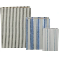Striped Canvas Faux Book Box Set