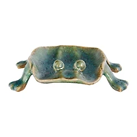 Hello Honey® Green Glazed Footed Frog Dish