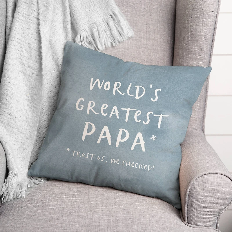 World’s Greatest Papa Throw Pillow
