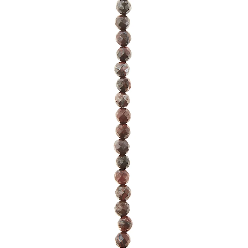 12 Pack: Red Silverite Tiger's Eye Faceted Round Beads by Bead Landing™, 6mm