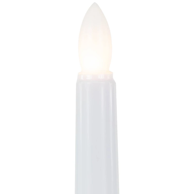Single Light Window Candles with Remote and Timer - 10" - White - Set of 6