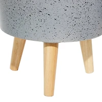 Set of 2 Grey MgO Contemporary Planter 14", 16"