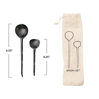 Hello Honey® Black Horn Spoons Set