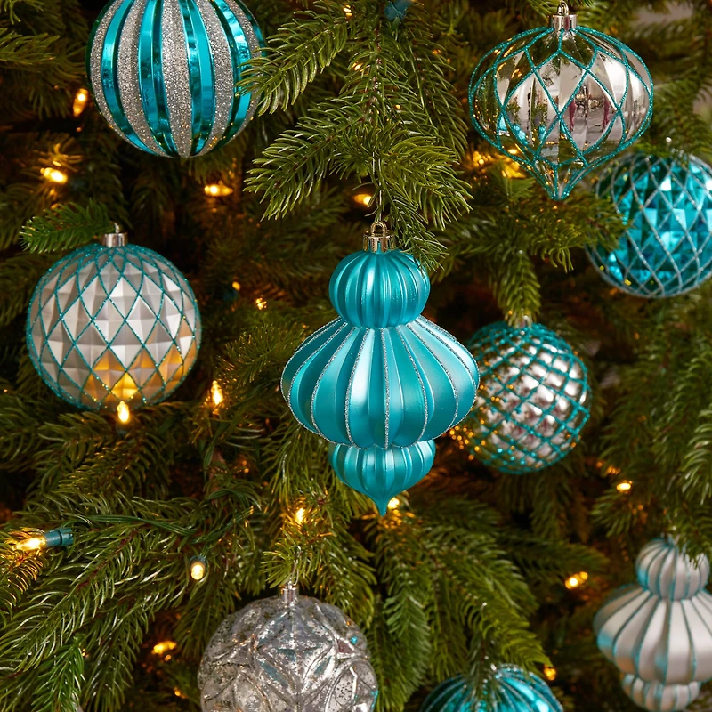 12ct. 4" & Silver Shatterproof Luxe Ornament Set