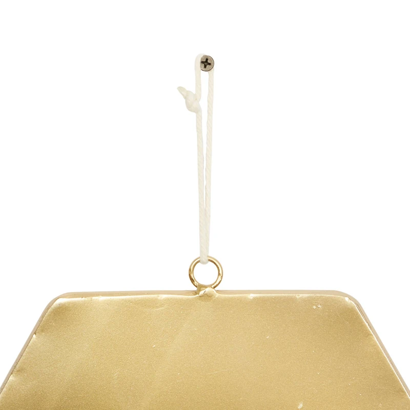 Gold Metal Contemporary Hanging Wall Mirrors Set