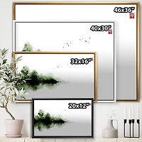 Designart - Japanese Red Moon In Traditional Sumi-e Painting I